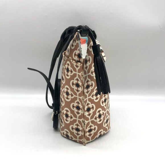 Brighton Tan Coated Canvas Pattern Crossbody - Picture 3 of 10